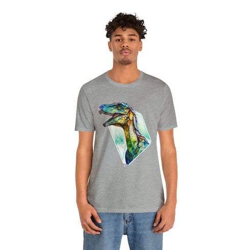 Stained Glass Velociraptor - Short Sleeve Tee